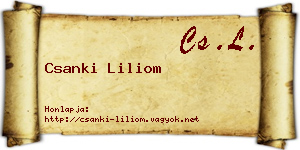 Csanki Liliom névjegykártya